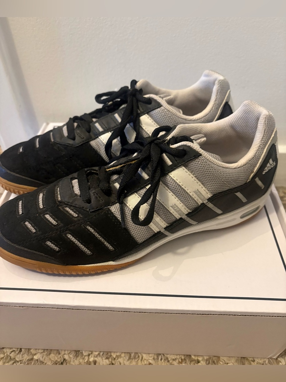 Adidas Men’s Sala Indoor Soccer Sneakers with Gum Outsole, Size 8 US
